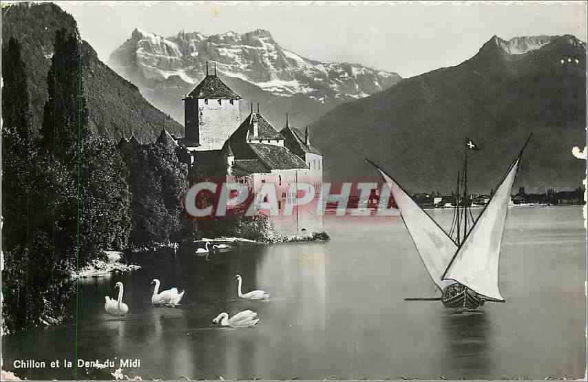 CPM Chillon et la Dent du Midi Bateau Cygnes