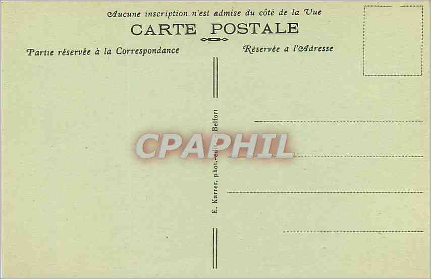 CPA Belfort Haut Rhin La Tour de la Miotte  — Verso