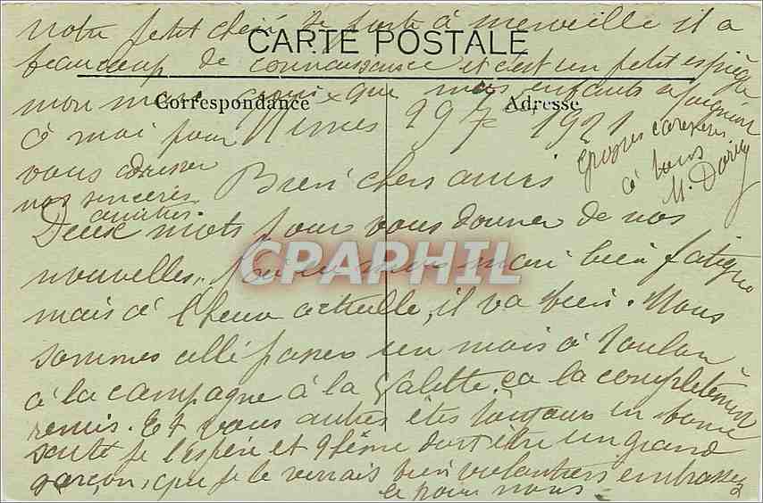 CPA Nimes Boulevard Victor Hugo  — Rückseite