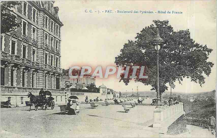 CPA Pau Boulevard des Pyrenees Hotel de France 