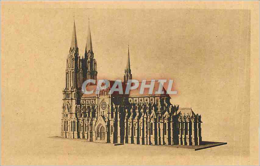 CPA Lille Nord Basilique Cathedrale Notre Dame de la Treille La Cathedrale acnevee Maquette 