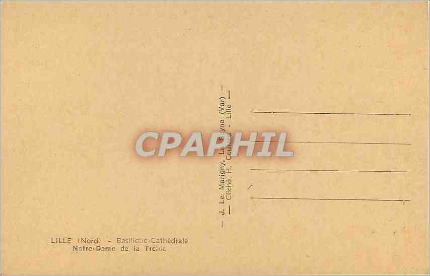 CPA Lille Nord Basilique Cathedrale Notre Dame de la Treille  — Rückseite