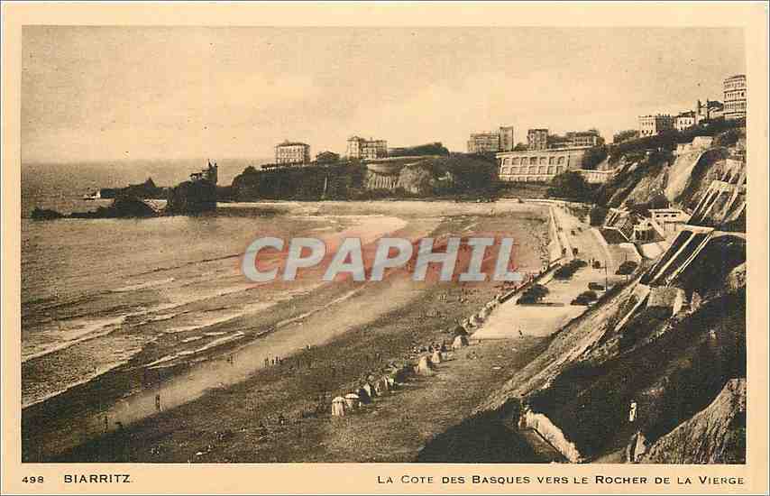 Biarritz — La Côte des Basques vers le Rocher de la Vierge — Édition Printia