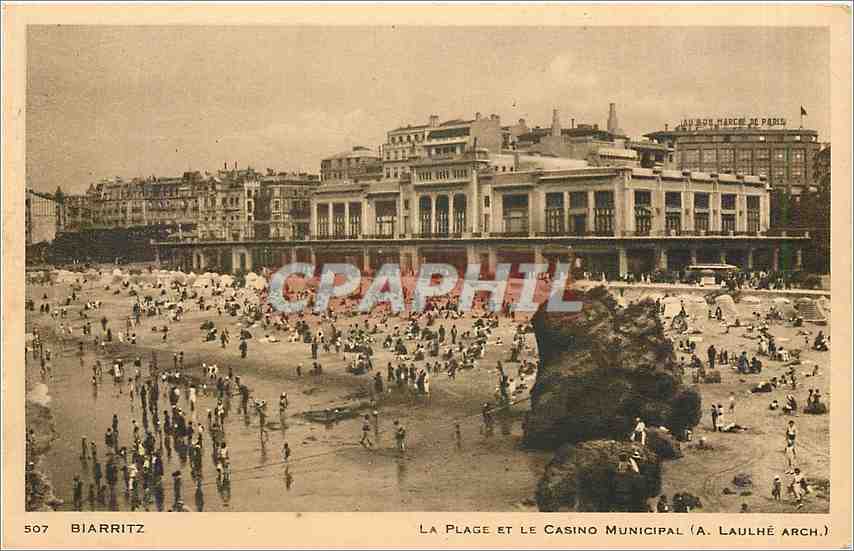 CPA Biarritz La Plage et le Casino Municipal 
