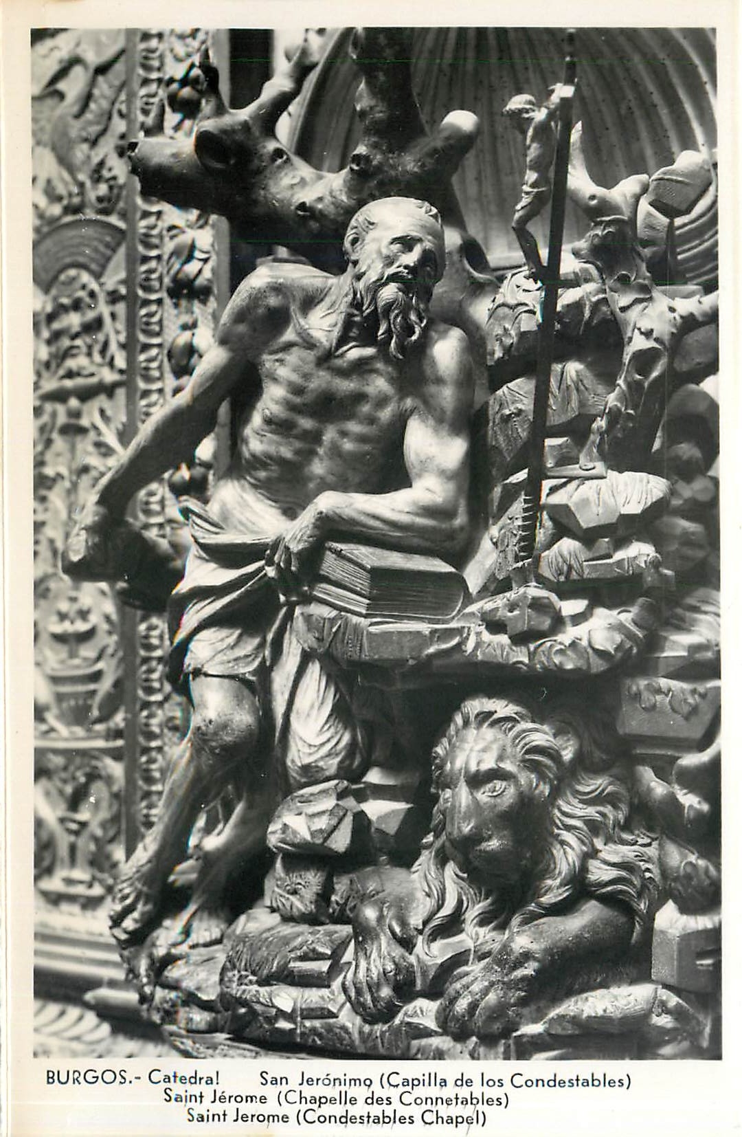 CPA Burgos Catedral San Jeronimo Capilla de los Condestables Saint Jerome Lion