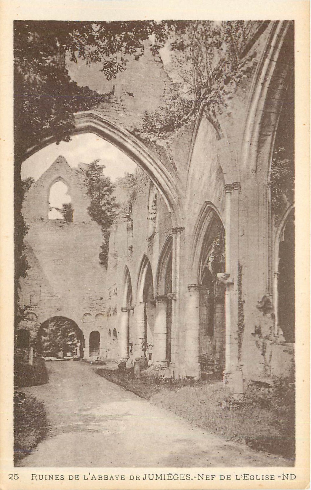 CPA Ruines de l'Abbaye du Jumierges Nef de l'Eglise 