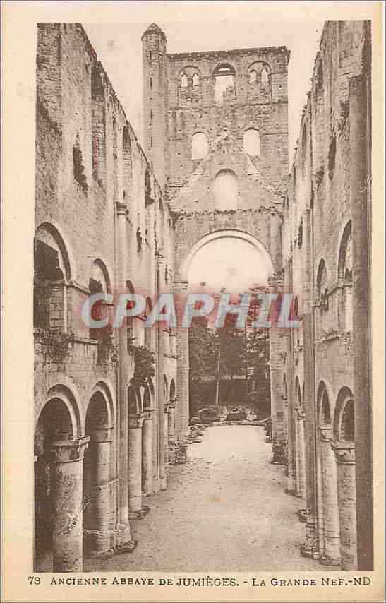 CPA Ancienne Abbaye de Jumieges La Grande Nef ND 