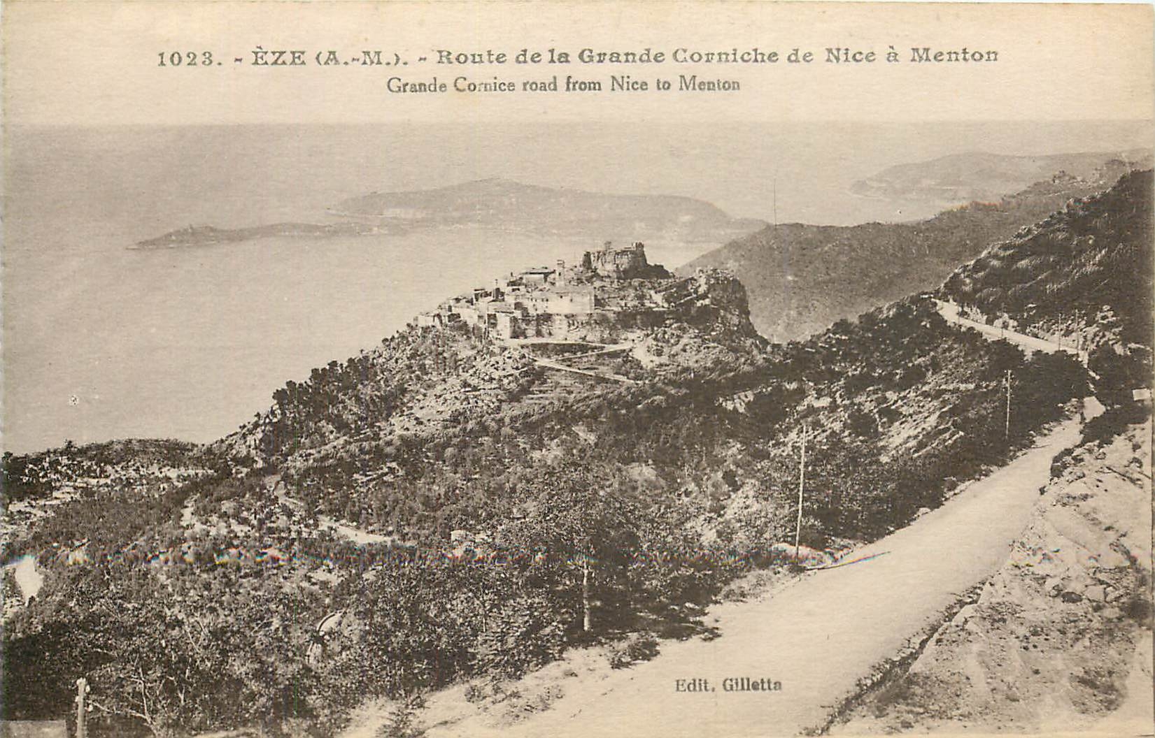 CPA Eze Route de la Grande Corniche de Nice a Menton 