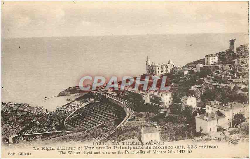 CPA La Turbie Le Right d'Hiver et Vue sur la Principaute de Monaco 