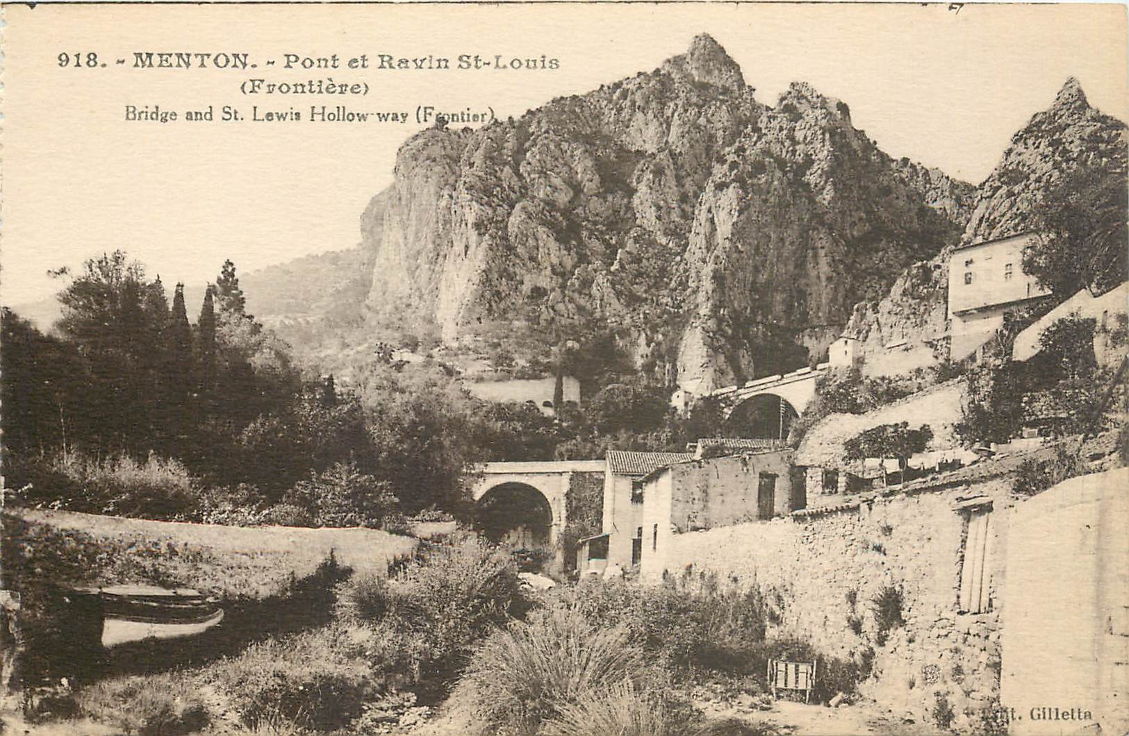 CPA Menton Pont et Ravin St Louis Frontiere 