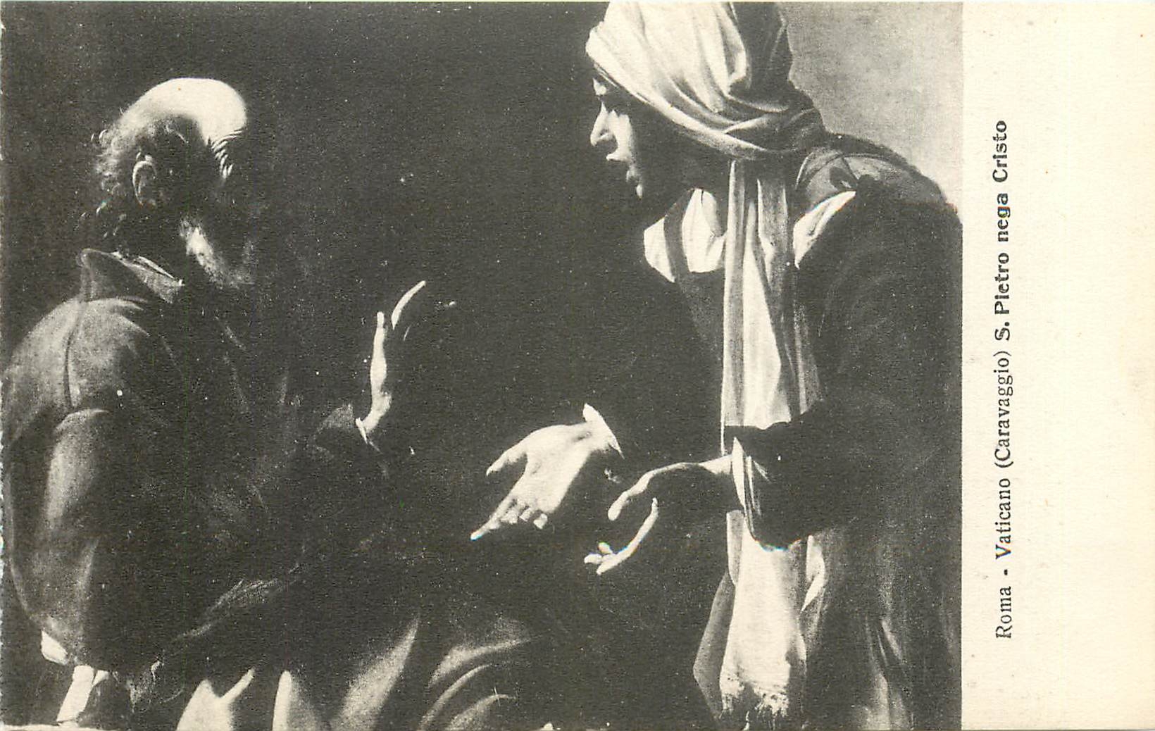 CPA Roma Vaticano Caravaggio S Pietro nega Cristo 