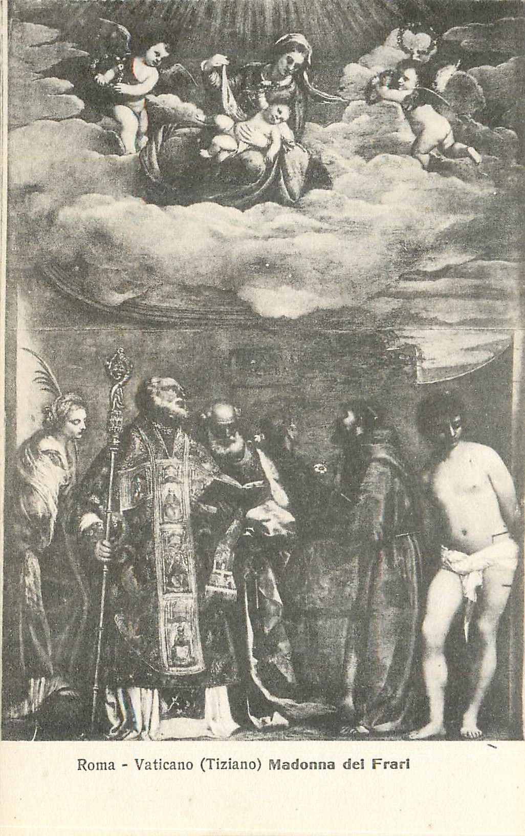 CPA Roma Vaticano Tiziano Madonna del Frari 