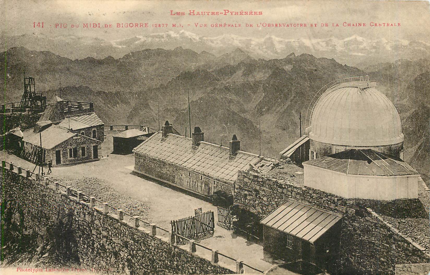 Pic du Midi de Bigorre — Vue générale de l'observatoire et de la chaîne centrale — Phototypies Lainéche Frères