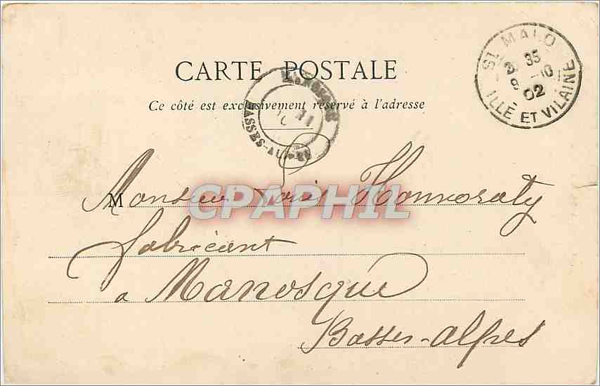Mont Saint-Michel — vue du mont et du port — éditeur A. Warou, n°781 — Reverso