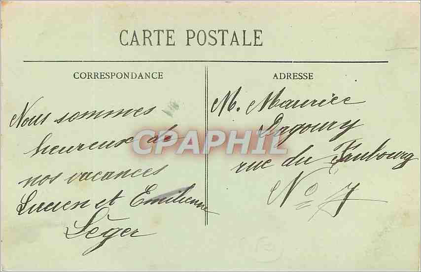 CPA Environs de Cherbourg Jobourg Les Rochers  — Rückseite