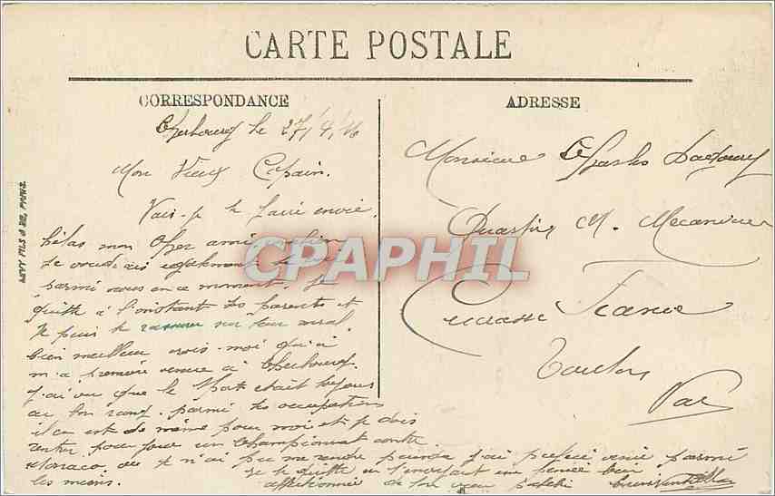 Cherbourg — Vue générale — LL. — Vues Paris n° 6 — Reverso