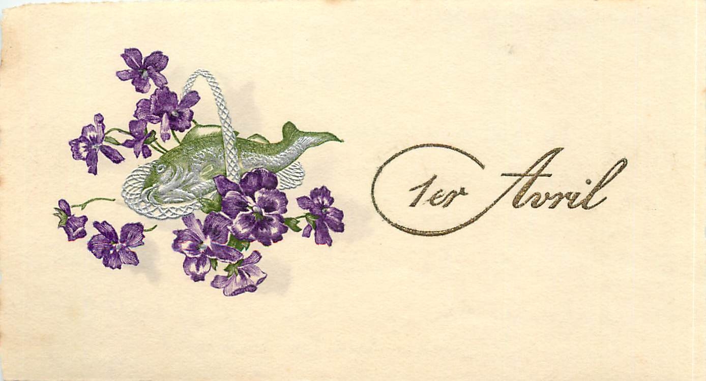 CPA 1er Avril Fleurs