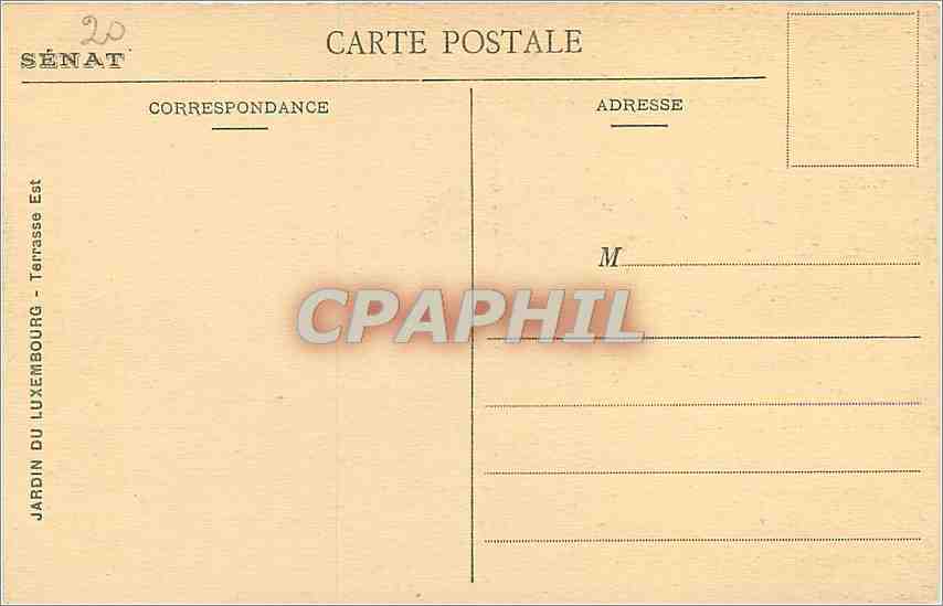 CPA Jardin du Luxembourg Terrasse Est  — Rückseite