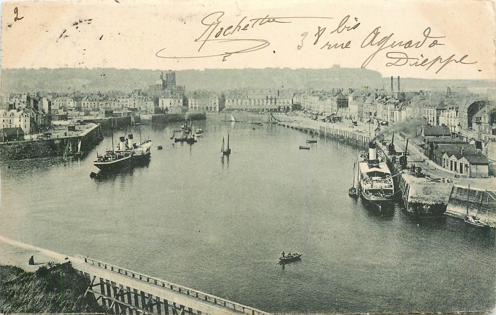 CPA Dieppe Bateaux (carte 1900)