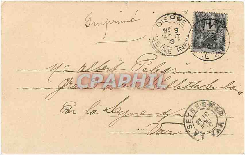 CPA Dieppe Bateaux (carte 1900) — Rückseite