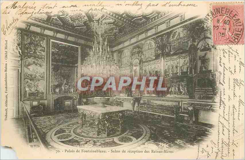Schloss Fontainebleau — Empfangssaal der Königinmütter — Thibault, Verlag, Cliché Michal