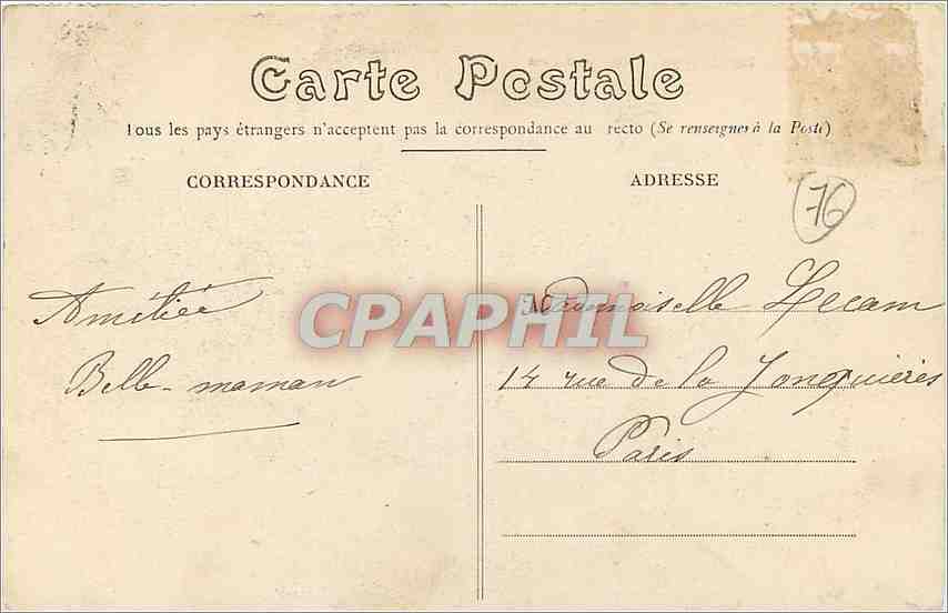 CPA Dieppe Le Grand Pont  — Rückseite