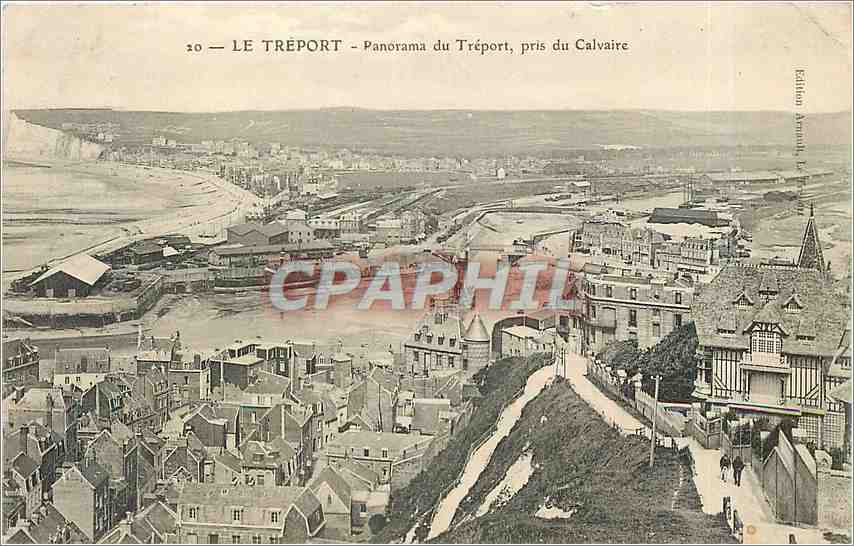 CPA Le Treport panorama du Treport pris du Calvaire 