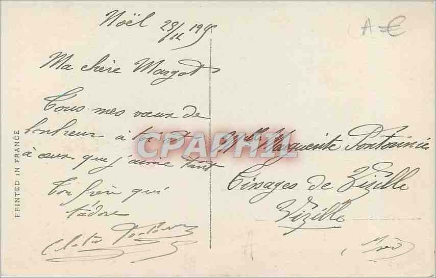 Ange sur avion — Bonne Année — REX 4859 — Verso