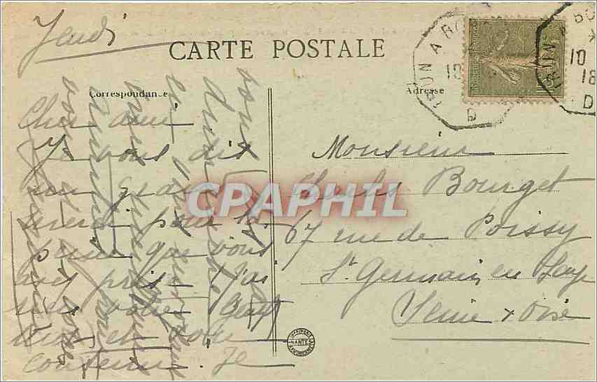 CPA Cote Basque Saint Jean de Luz Vue generale prise de Sainte Barbe et la Rhune  — Verso