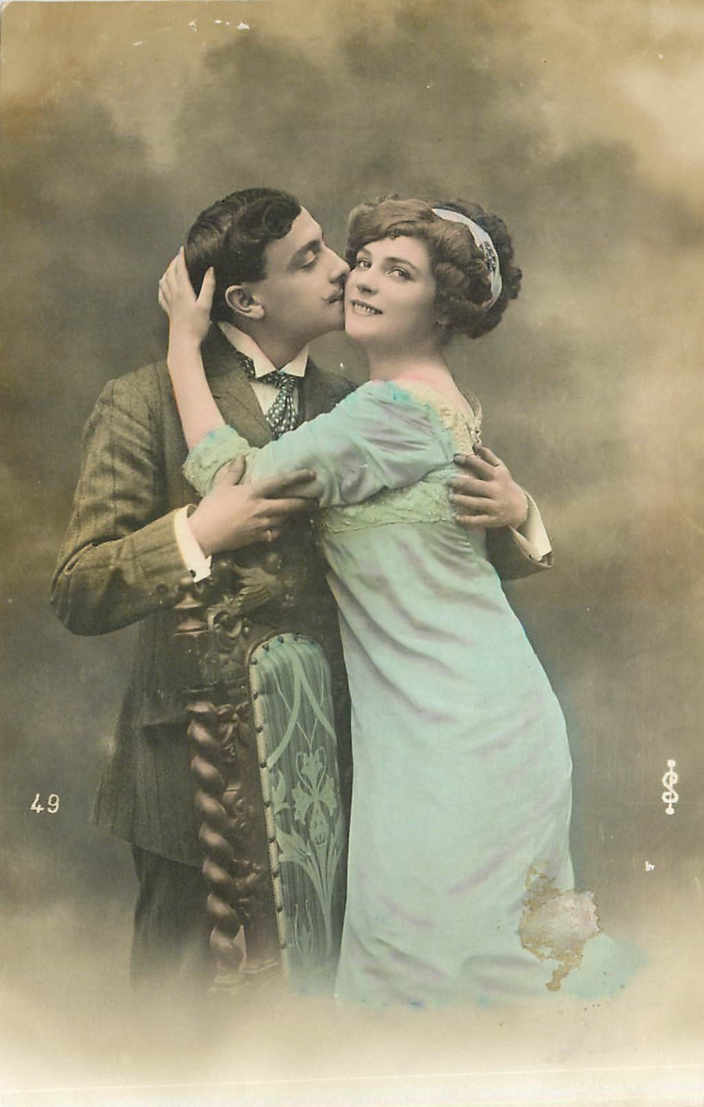 Couple in embrace — studio photo — series 49