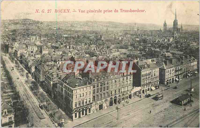 CPA Rouen Vue generale prise du Transbordeur 