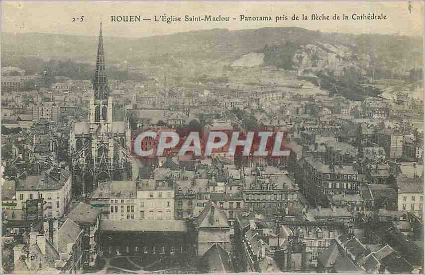 CPA Rouen L'Eglise Saint Maclou Panorama pris de la fleche de la Cathedrale 