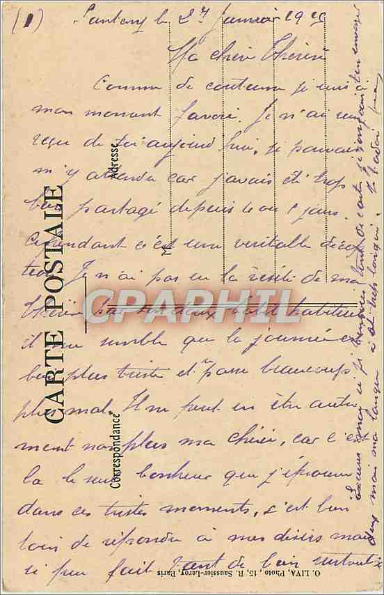 CPA Ferrieres en Brie S et M L'Etang et le Chateau pris du pied de Malakoff  — Rückseite