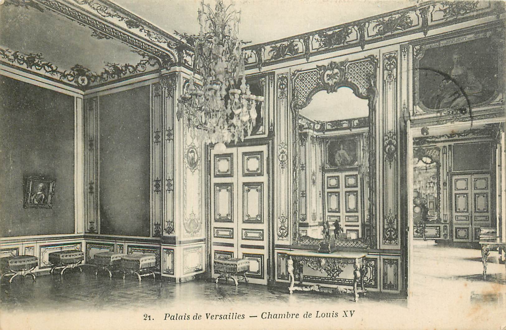 CPA Palais de Versailles Chambre de Louis XV 