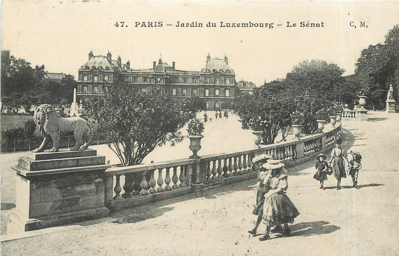 CPA Paris Jardin du Luxembourg Le Senat Lion
