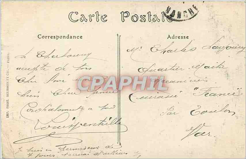 CPA Cherbourg La Montagne du Roule et le Canal de la Divette  — Rückseite