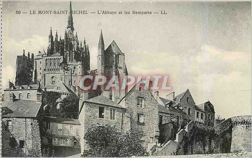 CPA Le Mont Saint Michel L'Abbaye et les Remparts 
