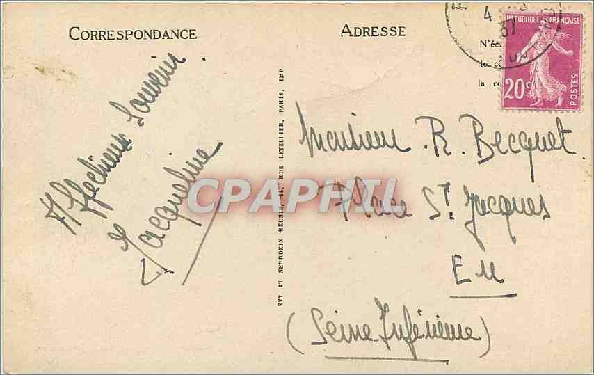 Mortain — Vallée de la Cance, près la Grande Cascade — Édition Mortain, Librairie Leparmentier — Verso