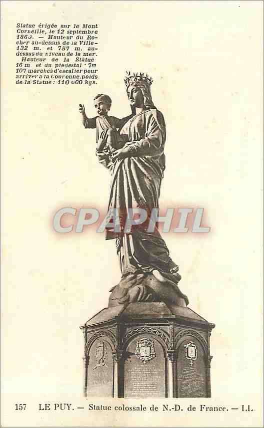 CPA Le Puy Statue colossale de ND de France 