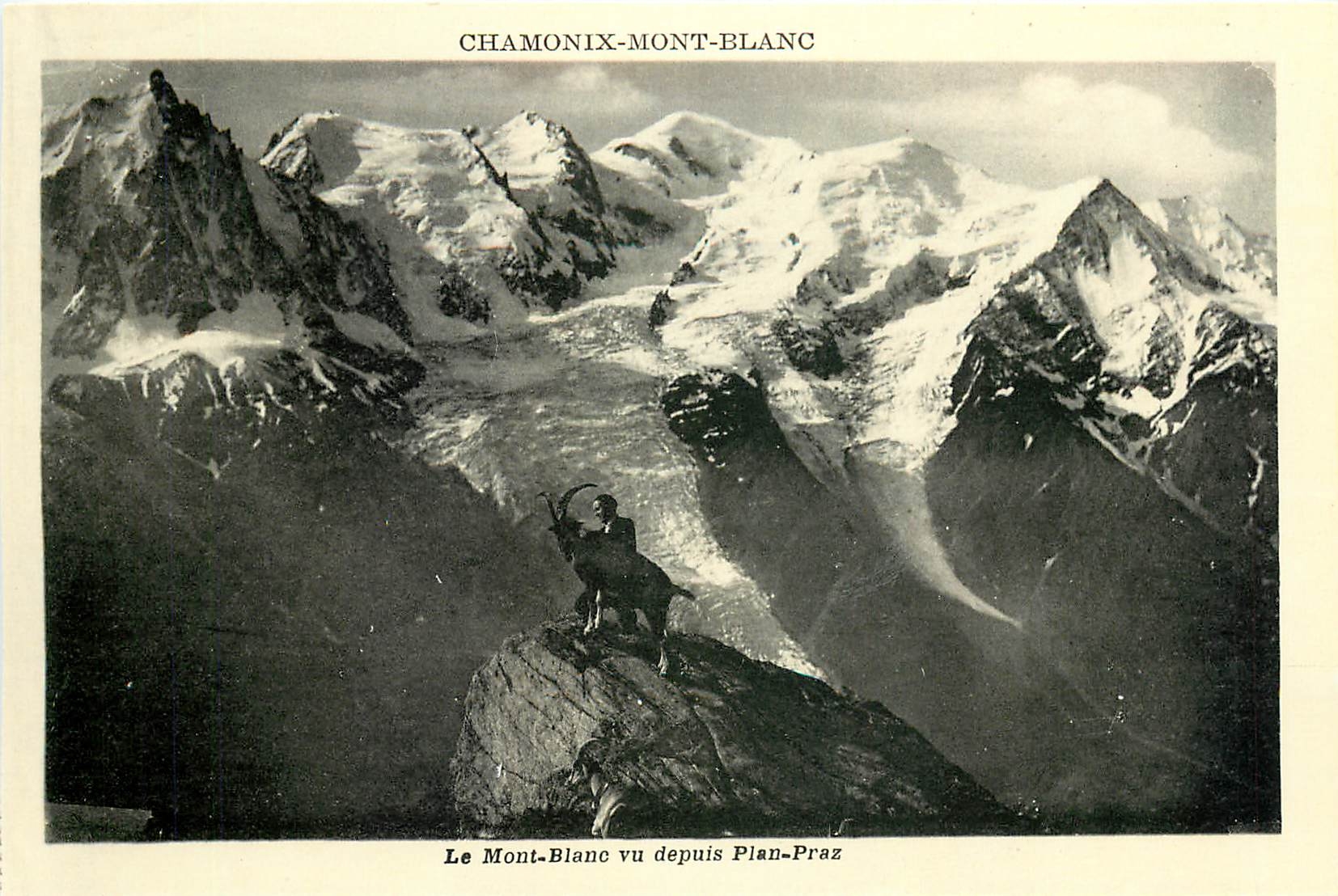 CPA Chamonix Mont Blanc Le Mont Blanc vu depuis Plan Praz Chevre Bouc