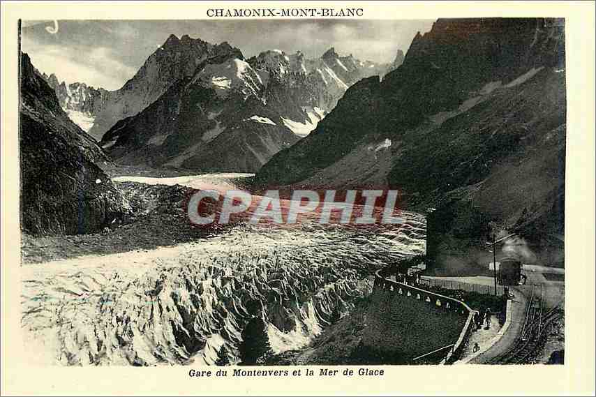 CPA Chamonix Mont Blanc Gare du Montenvers et la Mer de Glace 