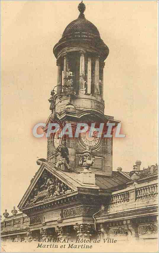 CPA Cambrai Hotel de Ville Martin et Martine 