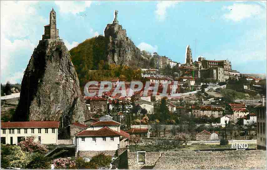 CPM Le Puy en Velay HL Vue d'Ensemble sur le Rocher d'Aiguillie 