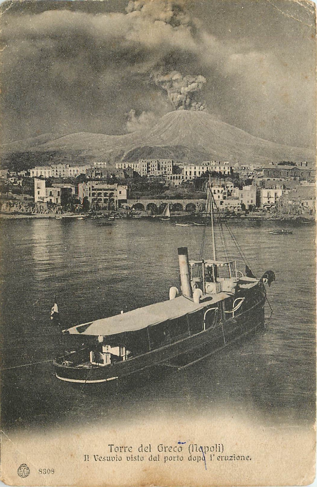 CPA Torre del Greco Napoli Bateau Volcan