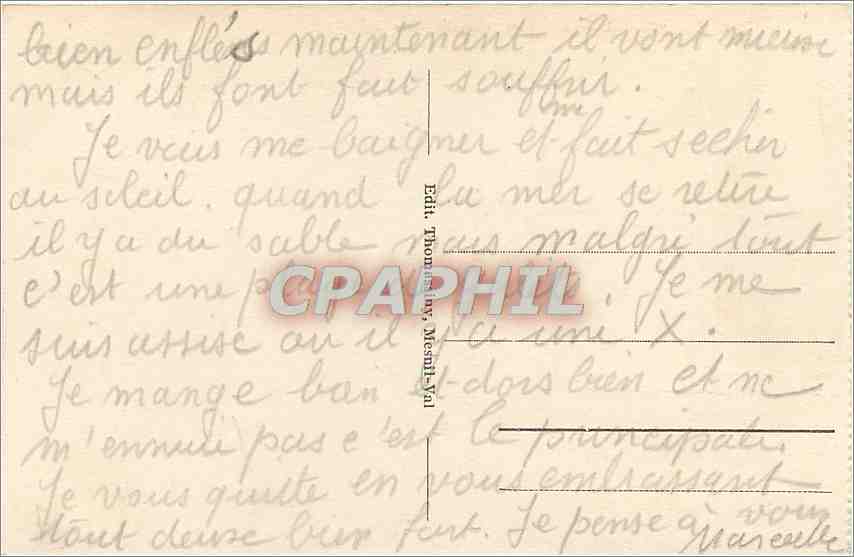 CPA Mesnil Val Le Casino et les Falaises  — Rückseite