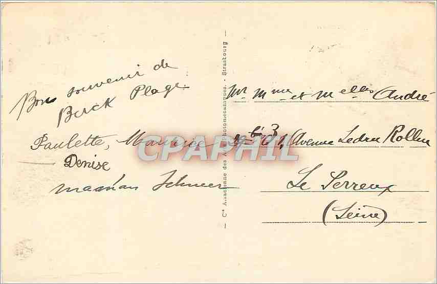 CPA L'heurs du Bain des Enfants  — Verso