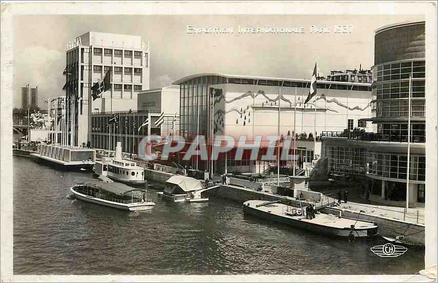 Exposition Internationale Paris 1937 — Pavillons de Suisse et d'Italie — Éditeur : G. G. (logo) — N° de série : 97