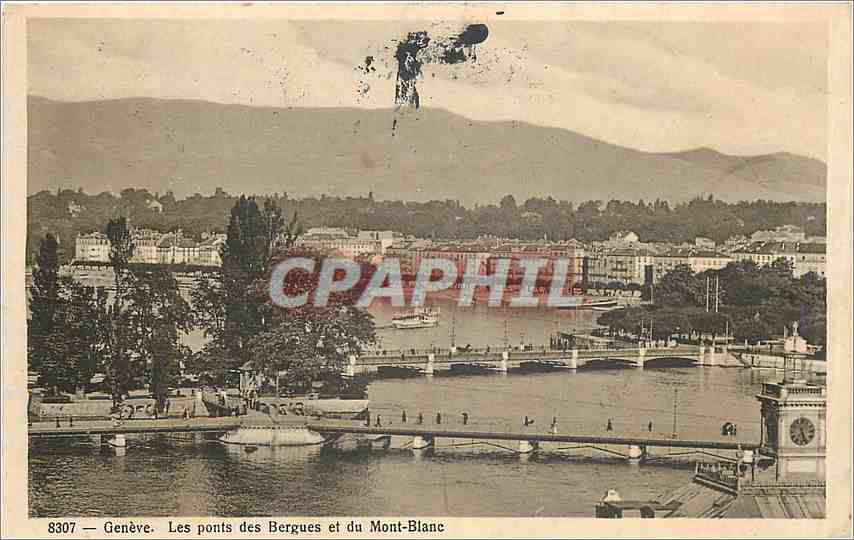 CPA Geneve Les Ponts des Bergues et du Mont Blanc 