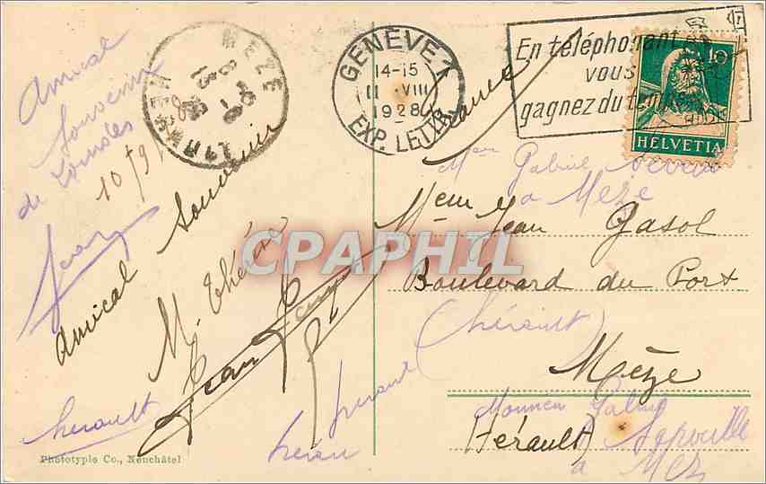 CPA Geneve Les Ponts des Bergues et du Mont Blanc  — Verso