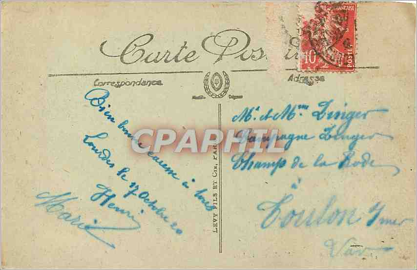 CPA Lourdes La Basilique  — Verso